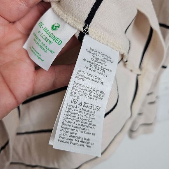 J Crew perfect fit turtleneck, cream and navy, women's size large - Picture 4 of 4